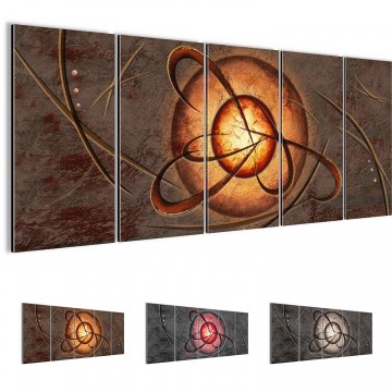 Canvas 5 luik schilderij abstract  aarde1 220 x 80 cm 100112