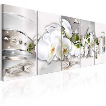 Canvas 5 luik schilderij abstract 0044 240 x 90 cm 0183 b n