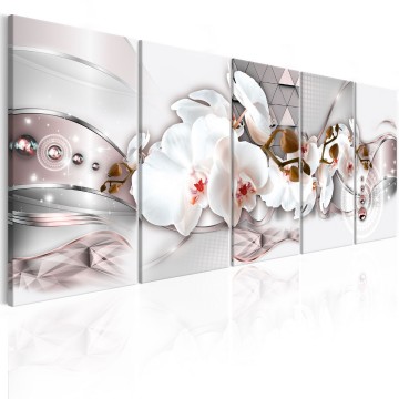 Canvas 5 luik schilderij abstract 0045 240 x 90 cm 0183 b n