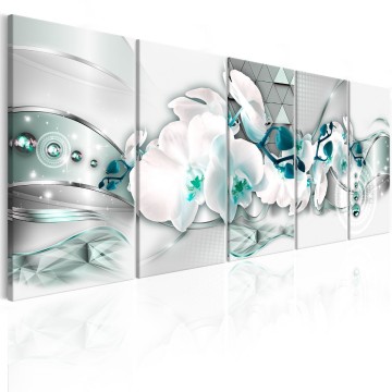 Canvas 5 luik schilderij abstract 0046 240 x 90 cm 0183 b n