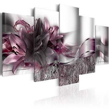 Canvas 5 luik schilderij abstract 1 orchidee 240 x 112 cm ba 0273 bn