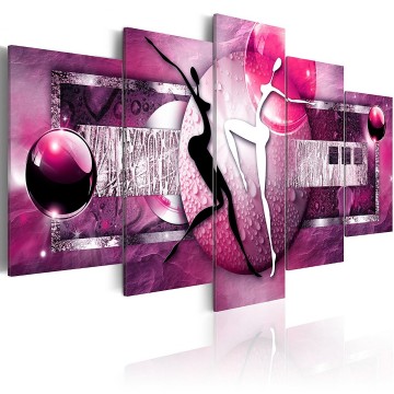 Canvas 5 luik schilderij abstract 2 dancing 240 x 112 cm 020101  221