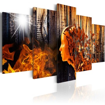 Canvas 5 luik schilderij abstract 240 x 112 cm a a 0122 b m