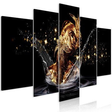 Canvas 5 luik schilderij abstract 240 x 112 cm c 0205 b m