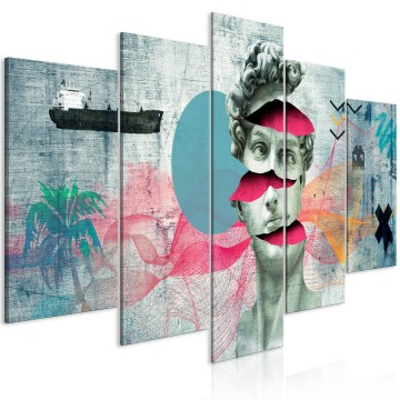 Canvas 5 luik schilderij abstract 240 x 112 cm h a 0180 b m