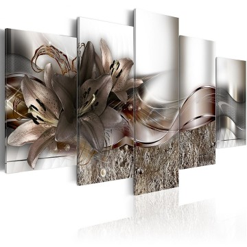 Canvas 5 luik schilderij abstract 3 orchidee 240 x 112 cm ba 0273 bn