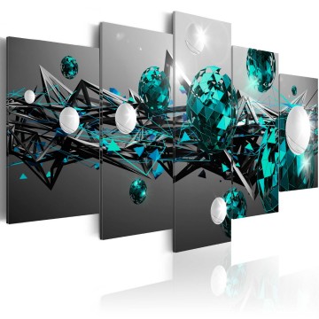 Canvas 5 luik schilderij abstract 30 240 x 112 cm aa 0163 bn