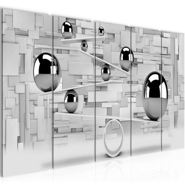 Canvas 5 luik schilderij abstract 3d 1 220 x 80 cm 504355