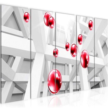 Canvas 5 luik schilderij abstract 3d 10 220 x 80 cm 014355