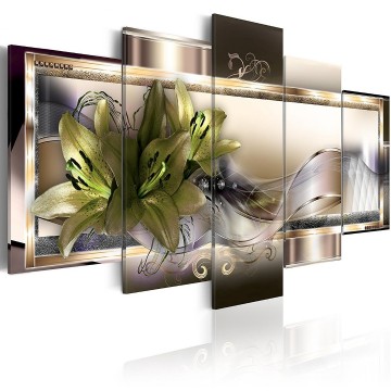 Canvas 5 luik schilderij abstract 5 orchidee 240 x 112 cm b c 0153 b n