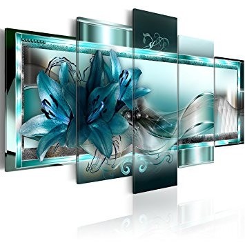 Canvas 5 luik schilderij abstract 6 orchidee 240 x 112 cm b c 0153 b n
