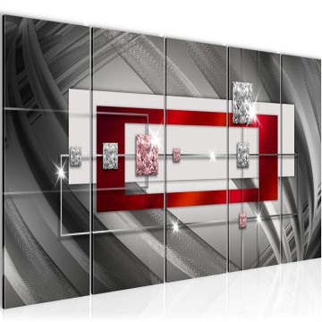 Canvas 5 luik schilderij abstract 7 220 x 80 cm 020955 ama