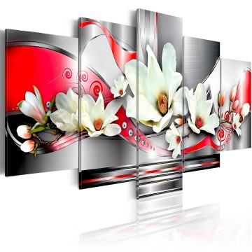 Canvas 5 luik schilderij abstract 7 orchidee 240 x 112 cm b c 0153 b n