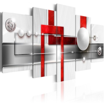 Canvas 5 luik schilderij abstract 76 240 x 112 cm 0223 b n