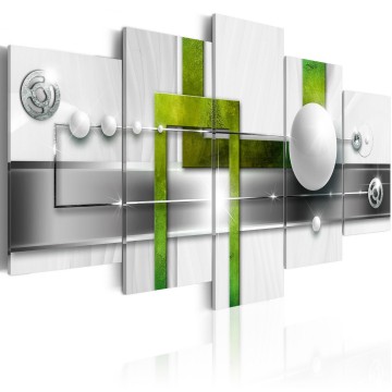 Canvas 5 luik schilderij abstract 78 240 x 112 cm 0223 b n