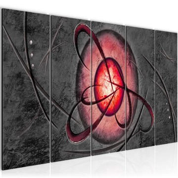 Canvas 5 luik schilderij abstract aarde 2 220 x 80 cm 100155
