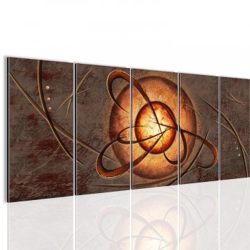 Canvas 5 luik schilderij abstract aarde2 220 x 80 cm 100112