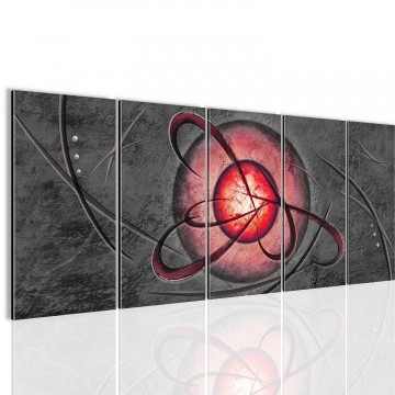 Canvas 5 luik schilderij abstract aarde3 220 x 80 cm 100112