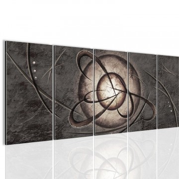 Canvas 5 luik schilderij abstract aarde4 220 x 80 cm 100112