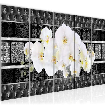 Canvas 5 luik schilderij abstract bloemen 1 220 x 80 cm 024055 ama