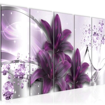 Canvas 5 luik schilderij abstract bloemen 10 220 x 80 cm 021955 ama