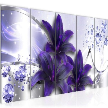 Canvas 5 luik schilderij abstract bloemen 12 220 x 80 cm 021955 ama