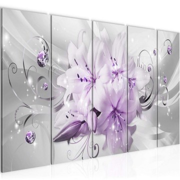 Canvas 5 luik schilderij abstract bloemen 13 220 x 80 cm 019855