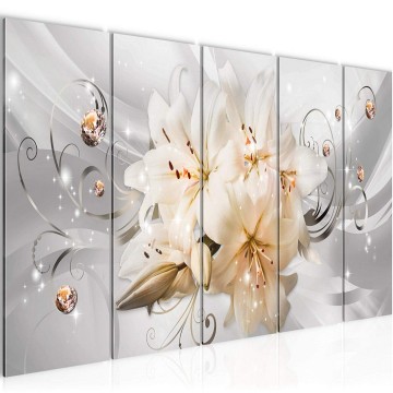 Canvas 5 luik schilderij abstract bloemen 15 220 x 80 cm 019855