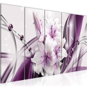 Canvas 5 luik schilderij abstract bloemen 16 220 x 80 cm 017155