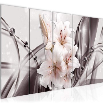 Canvas 5 luik schilderij abstract bloemen 18 220 x 80 cm 017155