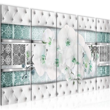 Canvas 5 luik schilderij abstract bloemen 2 220 x 80 cm 024055 ama