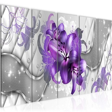 Canvas 5 luik schilderij abstract bloemen 20 220 x 80 cm 017355