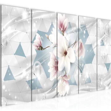 Canvas 5 luik schilderij abstract bloemen 23 220 x 80 cm 017055