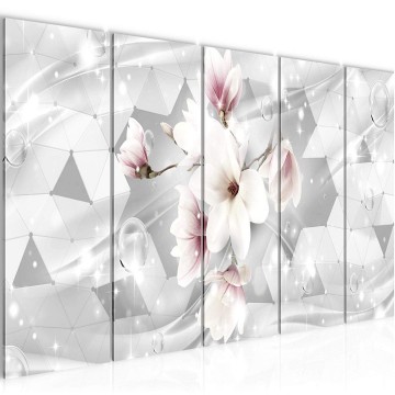 Canvas 5 luik schilderij abstract bloemen 24 220 x 80 cm 017055