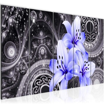 Canvas 5 luik schilderij abstract bloemen 29 220 x 80 cm 209555