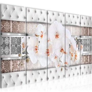 Canvas 5 luik schilderij abstract bloemen 3 220 x 80 cm 024055 ama