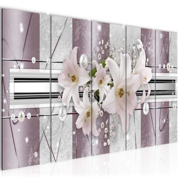 Canvas 5 luik schilderij abstract bloemen 32 220 x 80 cm 204555