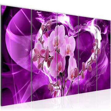 Canvas 5 luik schilderij abstract bloemen 34 220 x 80 cm 203655