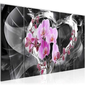 Canvas 5 luik schilderij abstract bloemen 36 220 x 80 cm 203655
