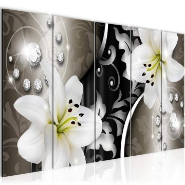 Canvas 5 luik schilderij abstract bloemen 37 220 x 80 cm 208055