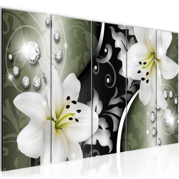 Canvas 5 luik schilderij abstract bloemen 38 220 x 80 cm 208055