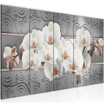 Canvas 5 luik schilderij abstract bloemen 40 220 x 80 cm 204855