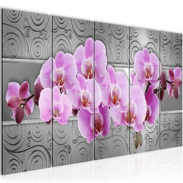 Canvas 5 luik schilderij abstract bloemen 41 220 x 80 cm 204855