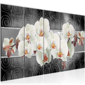 Canvas 5 luik schilderij abstract bloemen 42 220 x 80 cm 204855