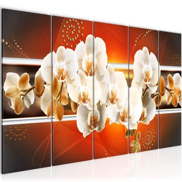 Canvas 5 luik schilderij abstract bloemen 46 220 x 80 cm 204355