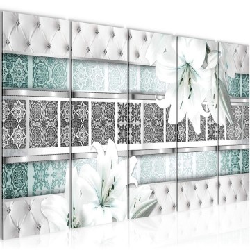 Canvas 5 luik schilderij abstract bloemen 5 220 x 80 cm 023955 ama