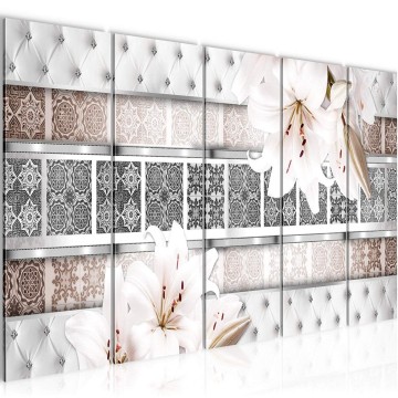 Canvas 5 luik schilderij abstract bloemen 6 220 x 80 cm 023955 ama