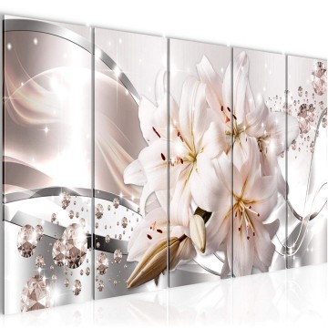 Canvas 5 luik schilderij abstract bloemen 7 220 x 80 cm 021855 ama