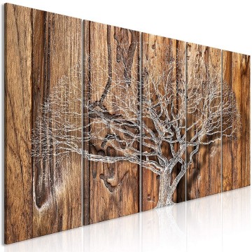 Canvas 5 luik schilderij abstract boom 1 240 x 90 cm b c 0214 b m