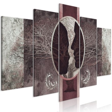 Canvas 5 luik schilderij abstract boom 11 240 x 112 cm a a 0359 b n